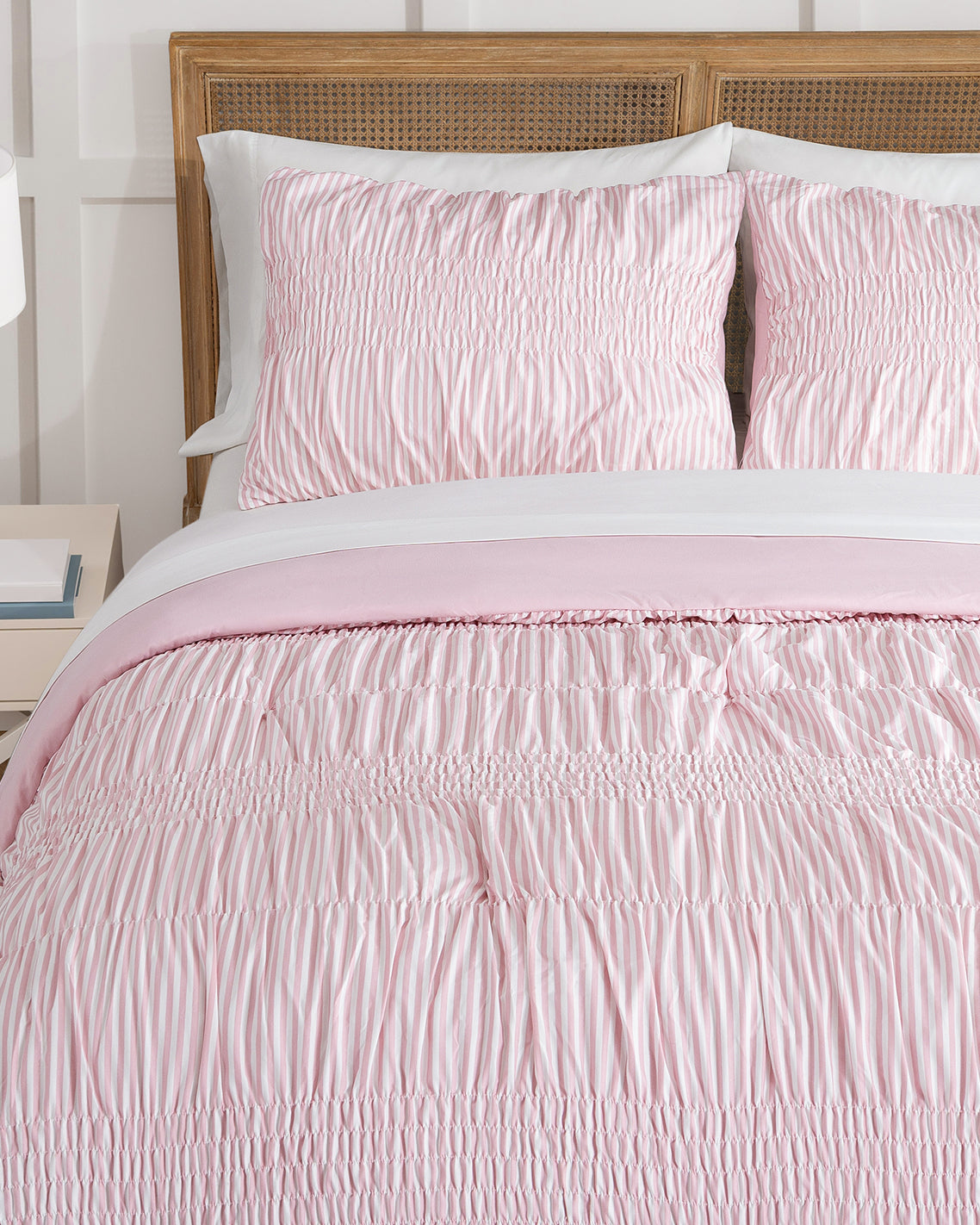 Kara Pinstripe Pink Comforter Set | Draper James Quality