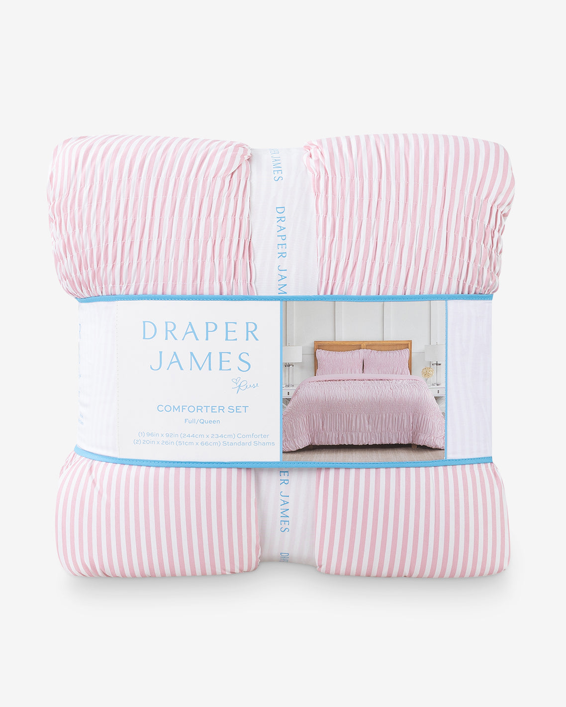 Kara Pinstripe Pink Comforter Set | Draper James Quality