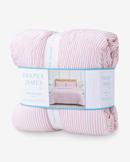 Kara Pinstripe Pink Comforter Set | Draper James Quality
