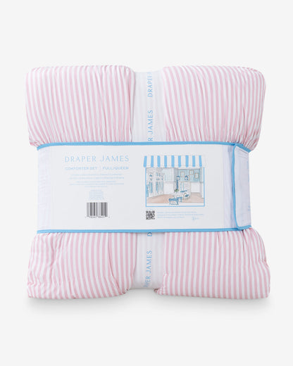 Kara Pinstripe Pink Comforter Set | Draper James Quality