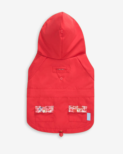 Red Hooded Pocket Jacket | Draper James Premium