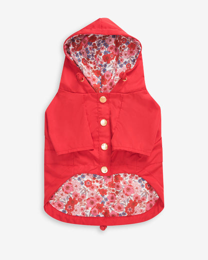 Red Hooded Pocket Jacket | Draper James Premium