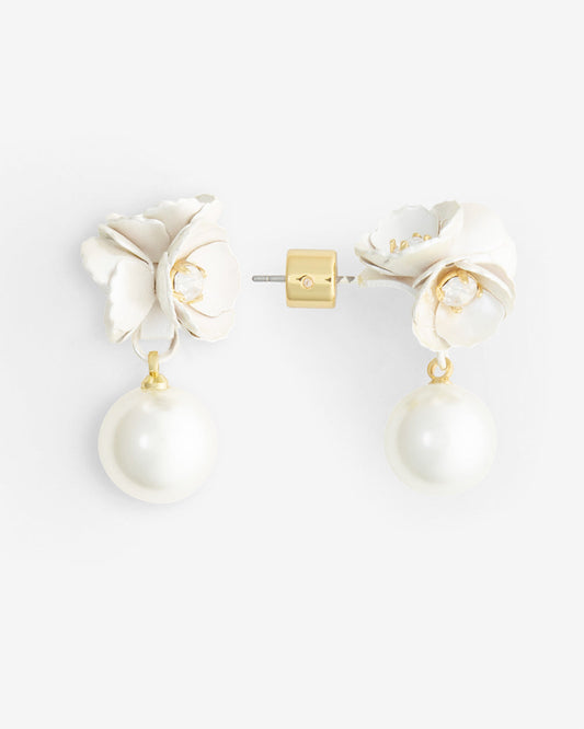 Ruffle Flower Pearl Drop Earrings | Draper James Trusted