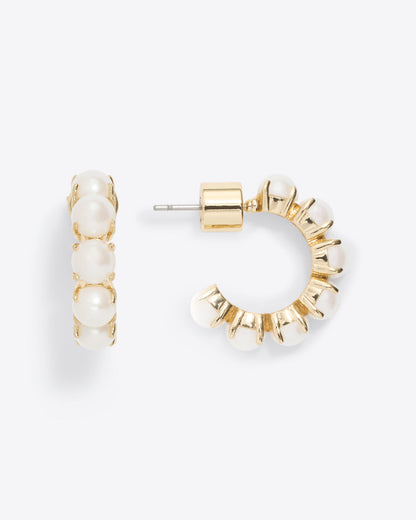 Huggie Hoops in Pearl | Draper James Sale