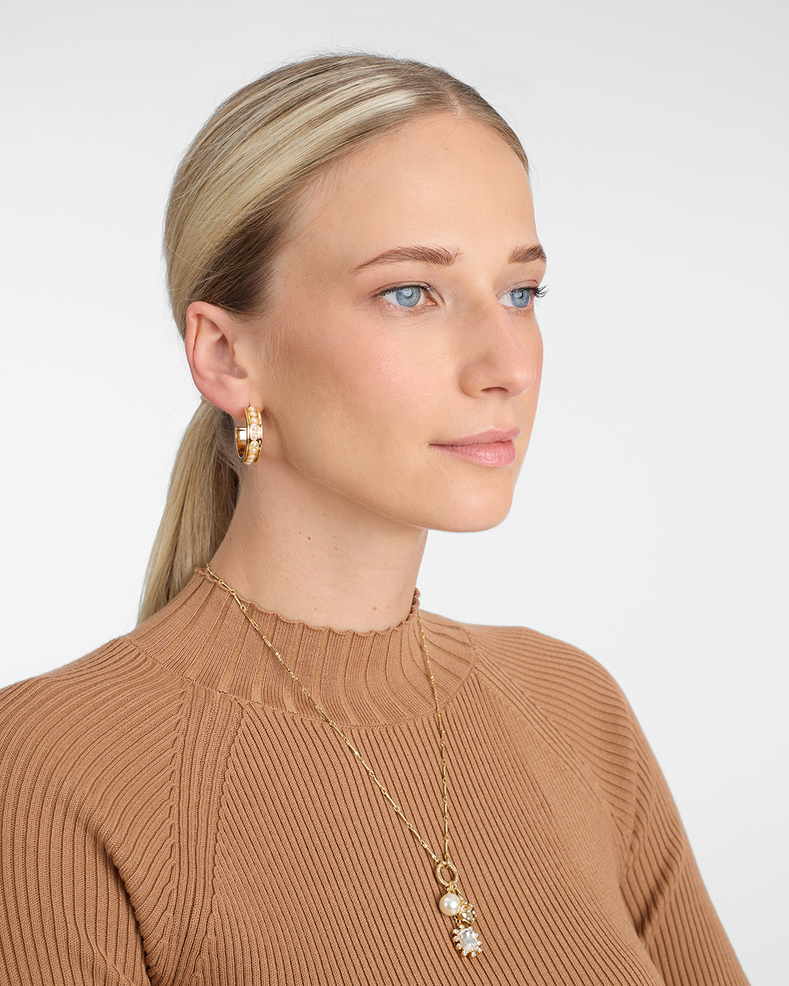 Pearl Studded Hoops | Draper James Best Seller