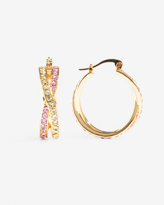 Jeweled Crossover Hoop Earrings | Draper James Recommended