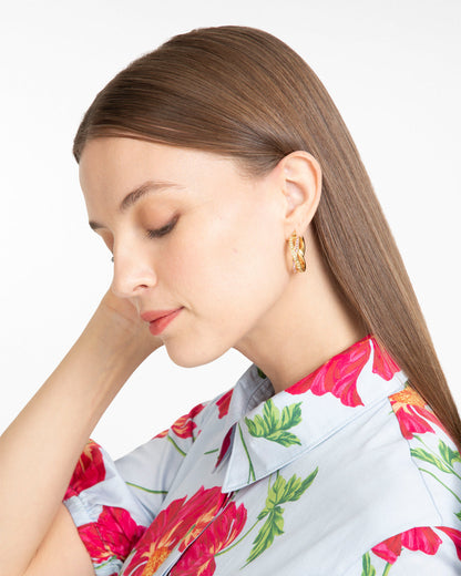 Jeweled Crossover Hoop Earrings | Draper James Recommended