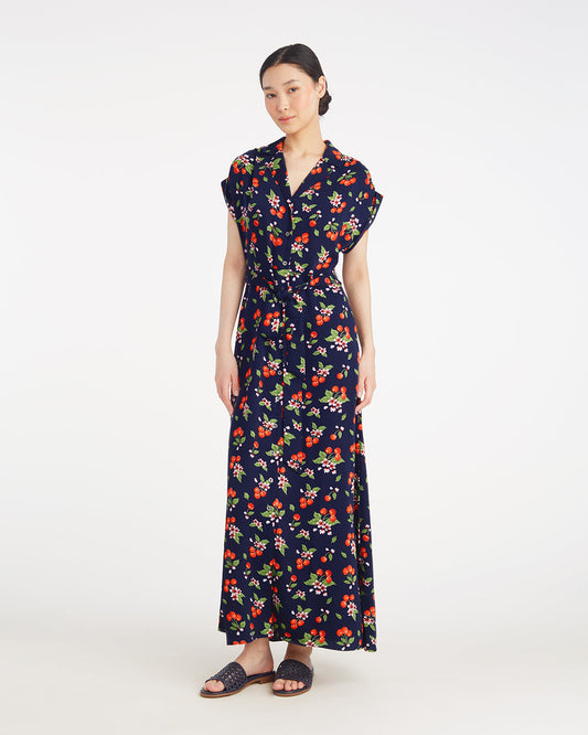 Devin V-Neck Midi Dress in Cherry Blossom | Draper James Premium