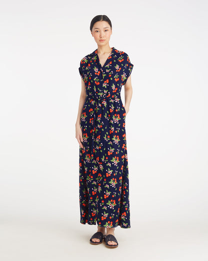 Devin V-Neck Midi Dress in Cherry Blossom | Draper James Premium