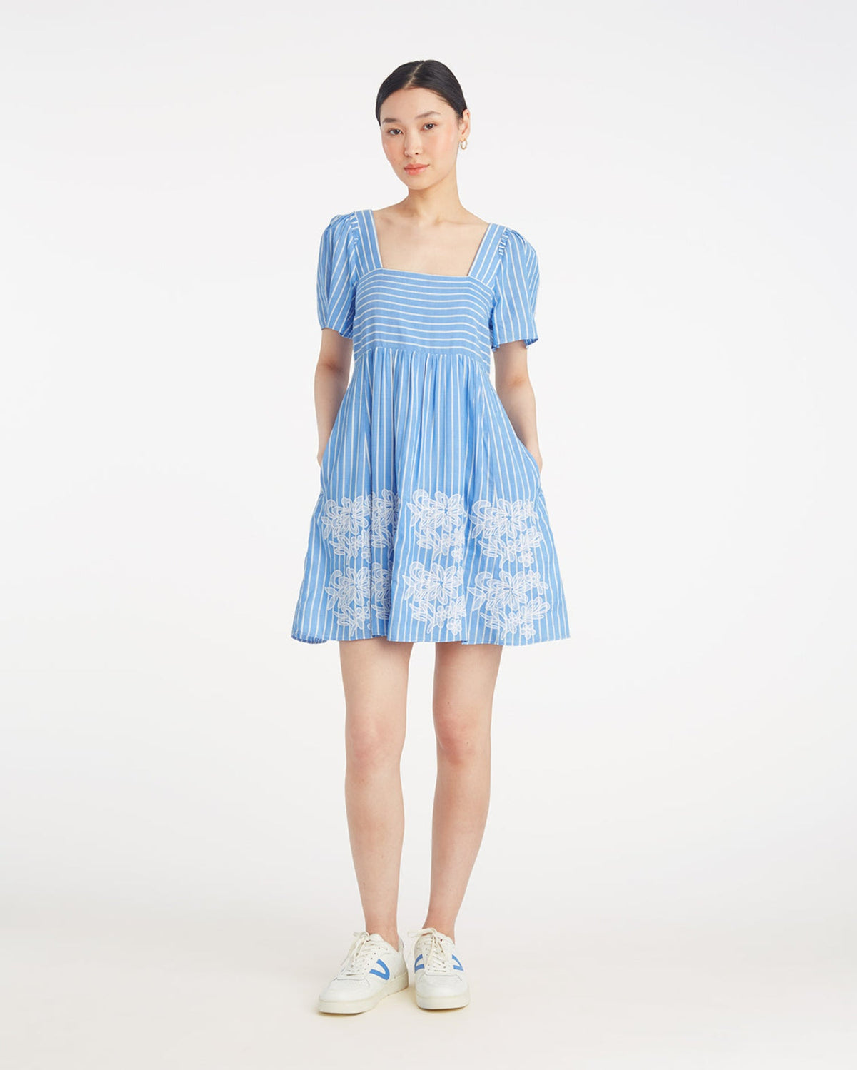 Dottie Babydoll Dress with Floral Embroidery | Draper James Great Value