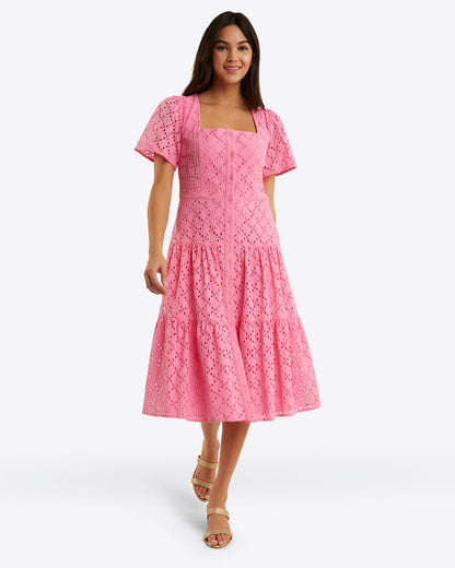 Caitlyn Midi Dress in Eyelet | Draper James Classic