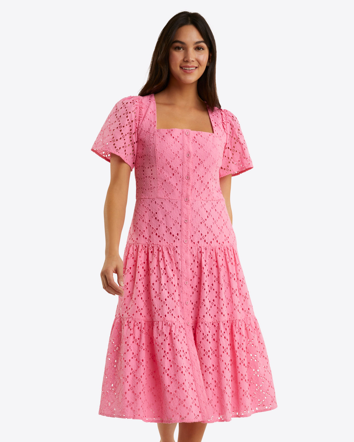 Caitlyn Midi Dress in Eyelet | Draper James Classic