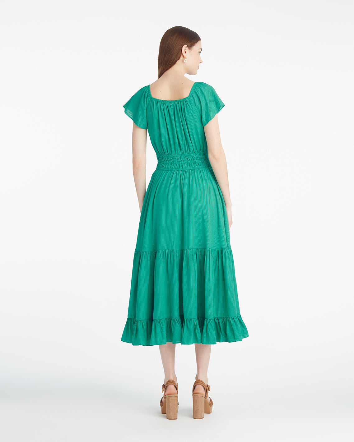 Berkeley Smocked Waist Midi Dress in Green | Draper James Best Price