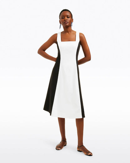 Genevieve Midi Dress in Black and White | Draper James Premium