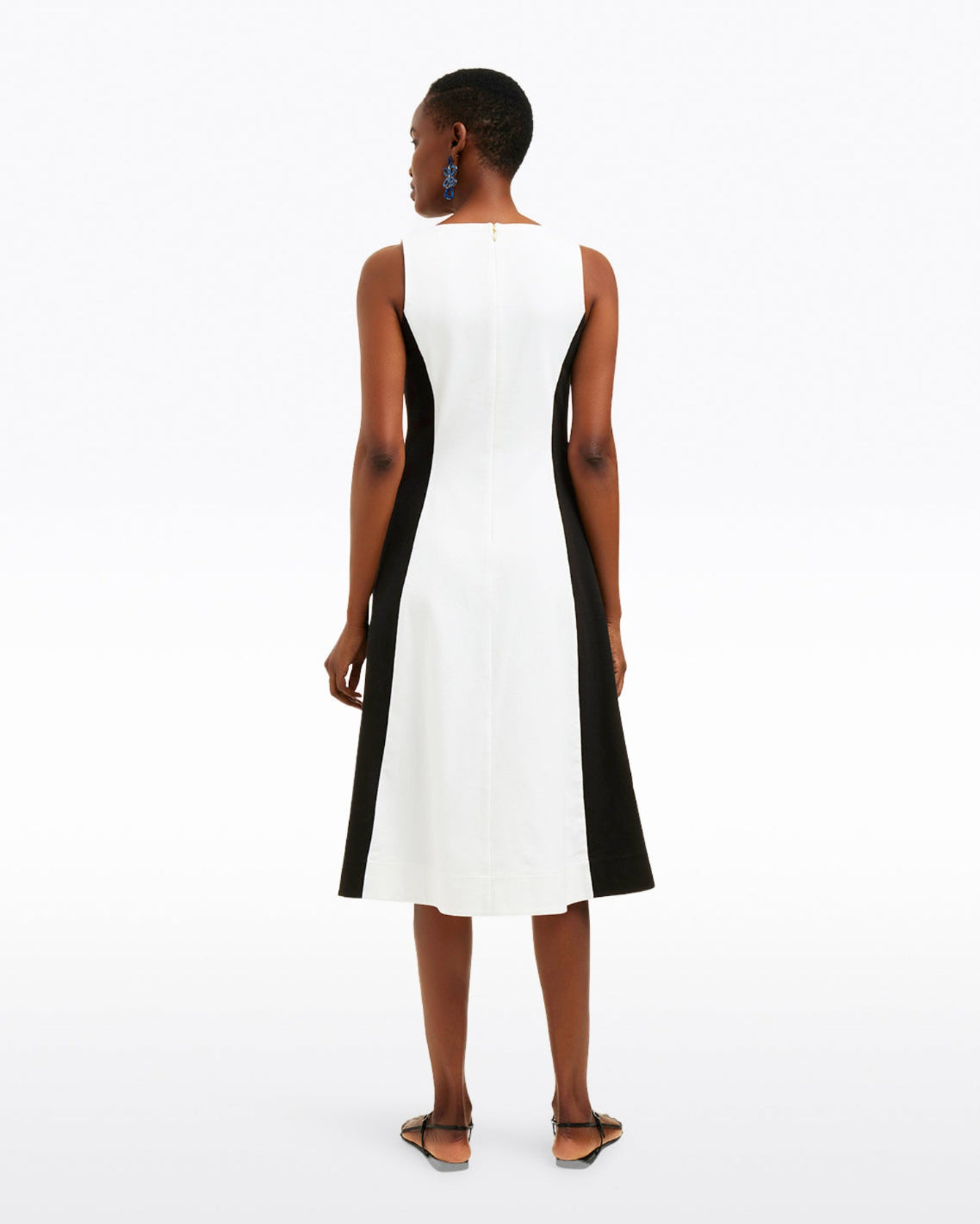 Genevieve Midi Dress in Black and White | Draper James Premium