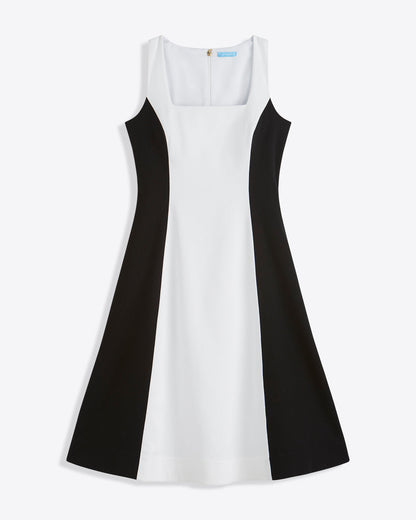 Genevieve Midi Dress in Black and White | Draper James Premium