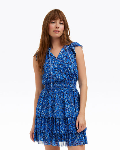 Alana Tiered Dress in Blue Scattered Ditsy | Draper James Everyday