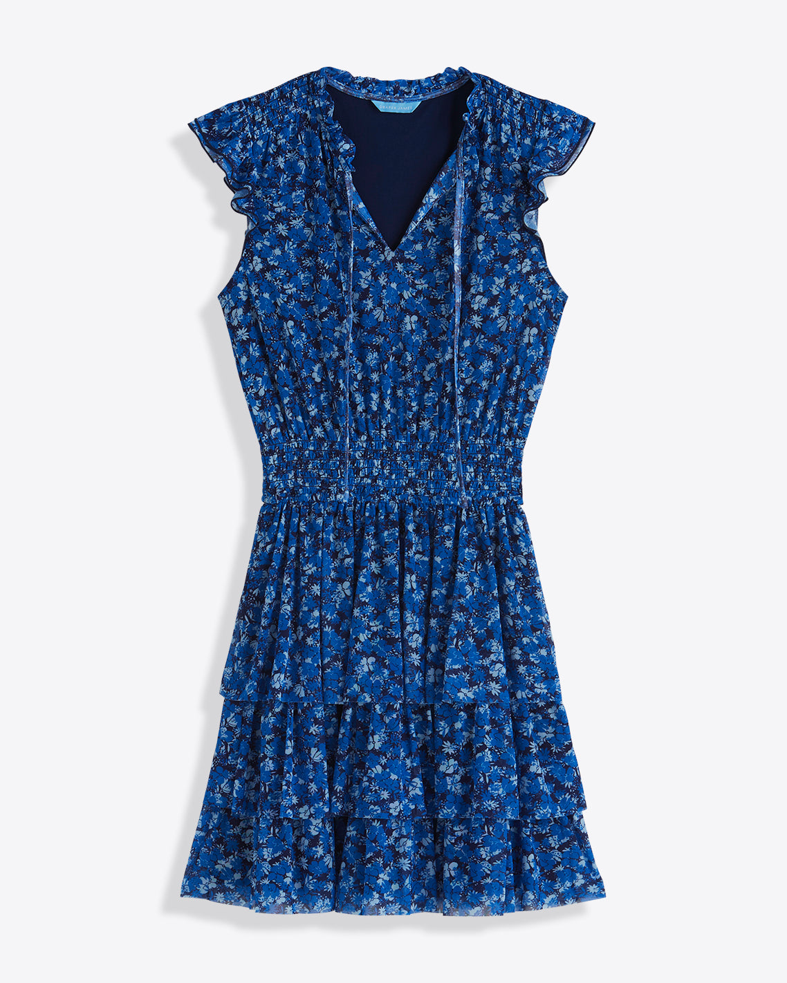 Alana Tiered Dress in Blue Scattered Ditsy | Draper James Everyday