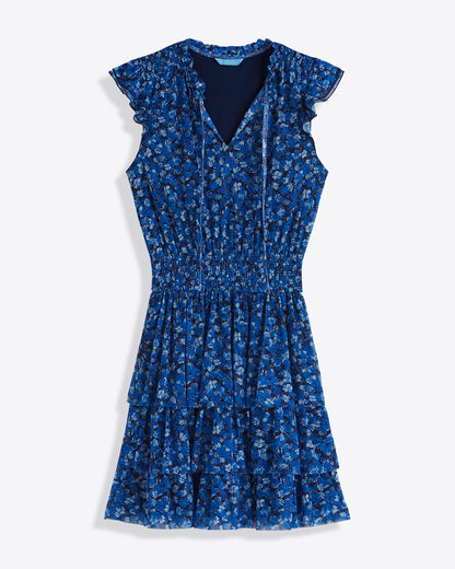 Alana Tiered Dress in Blue Scattered Ditsy | Draper James Everyday