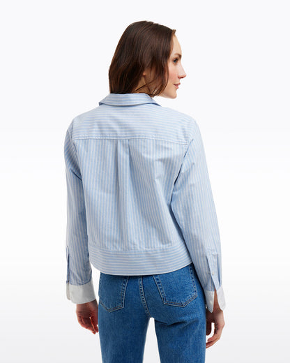 Long Sleeve Cropped Button Down in Oxford Shirting | Draper James Great Value