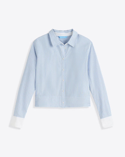 Long Sleeve Cropped Button Down in Oxford Shirting | Draper James Great Value