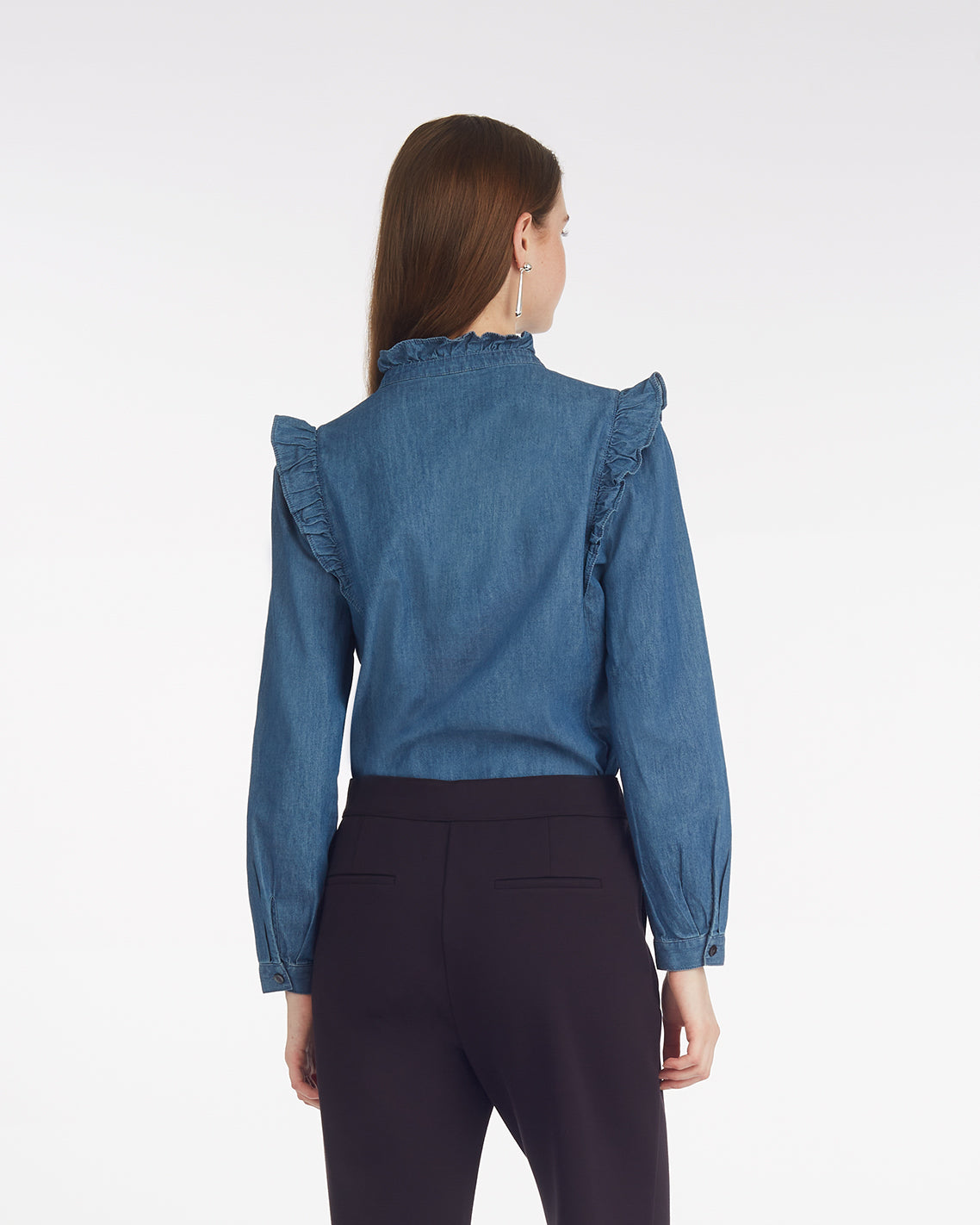Connie Long Sleeve Top in Chambray | Draper James Great Value