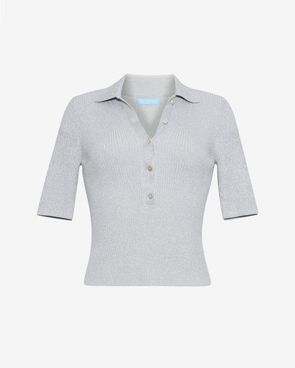 Sweater Polo in Silver | Draper James Smart Buy