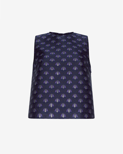 Sleeveless Top in Fan Floral Jacquard | Draper James Classic