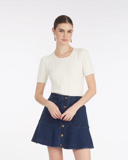 Mixed Cable Crewneck Sweater | Draper James Classic