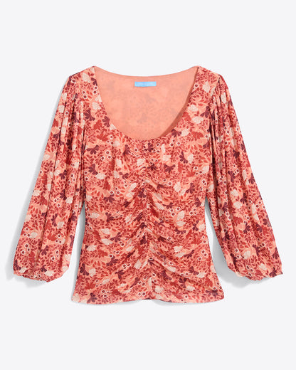 Shelby Scoop Neck Top in Stretch Mesh | Draper James Trending