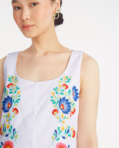 Primrose Mini Dress with Floral Embroidery | Draper James Trusted