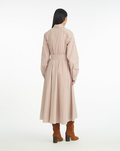 Eliza Midi Shirtdress in Rust Stripe | Draper James Best Seller