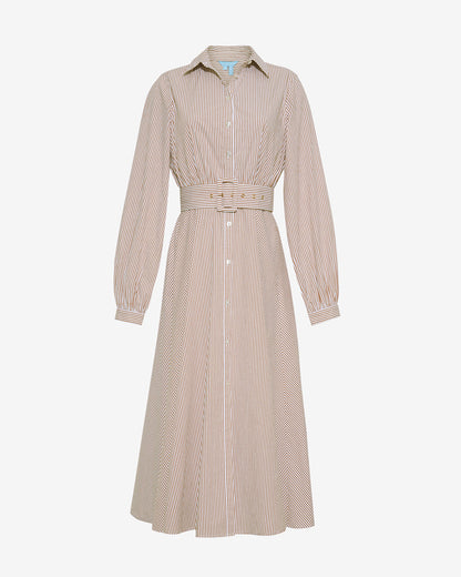 Eliza Midi Shirtdress in Rust Stripe | Draper James Best Seller