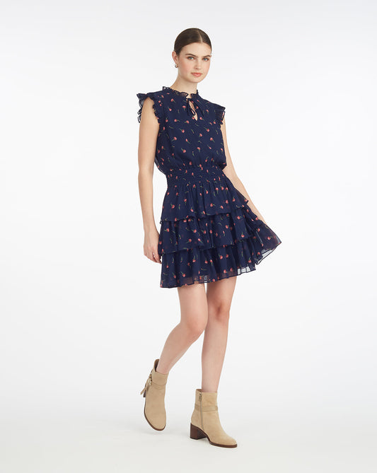 Alana Tiered Dress in Ditsy Autumn Flowers | Draper James Classic