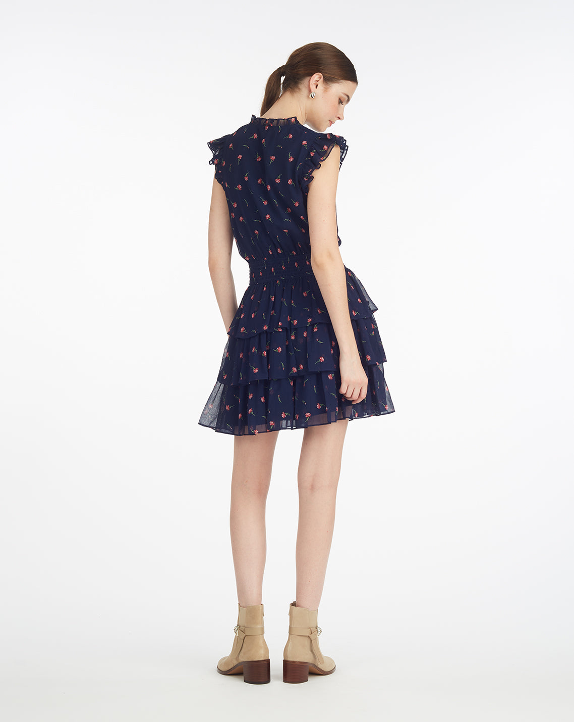 Alana Tiered Dress in Ditsy Autumn Flowers | Draper James Classic