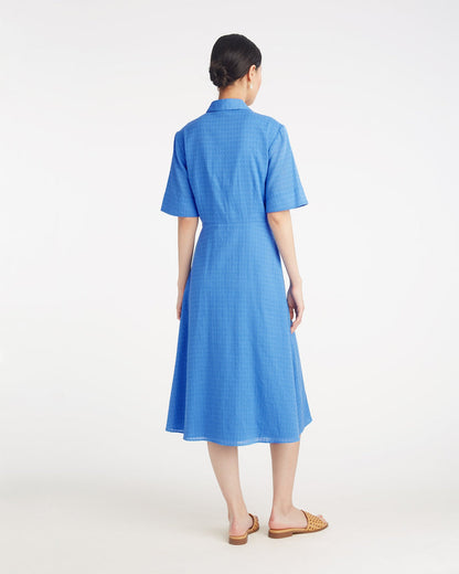 Annika Midi Shirtdress in Textured Cotton | Draper James Premium