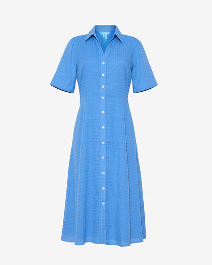 Annika Midi Shirtdress in Textured Cotton | Draper James Premium