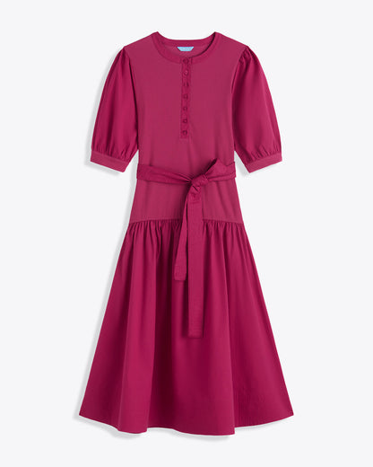 Celeste Mixed Media Dress in Raspberry Pink | Draper James Discount