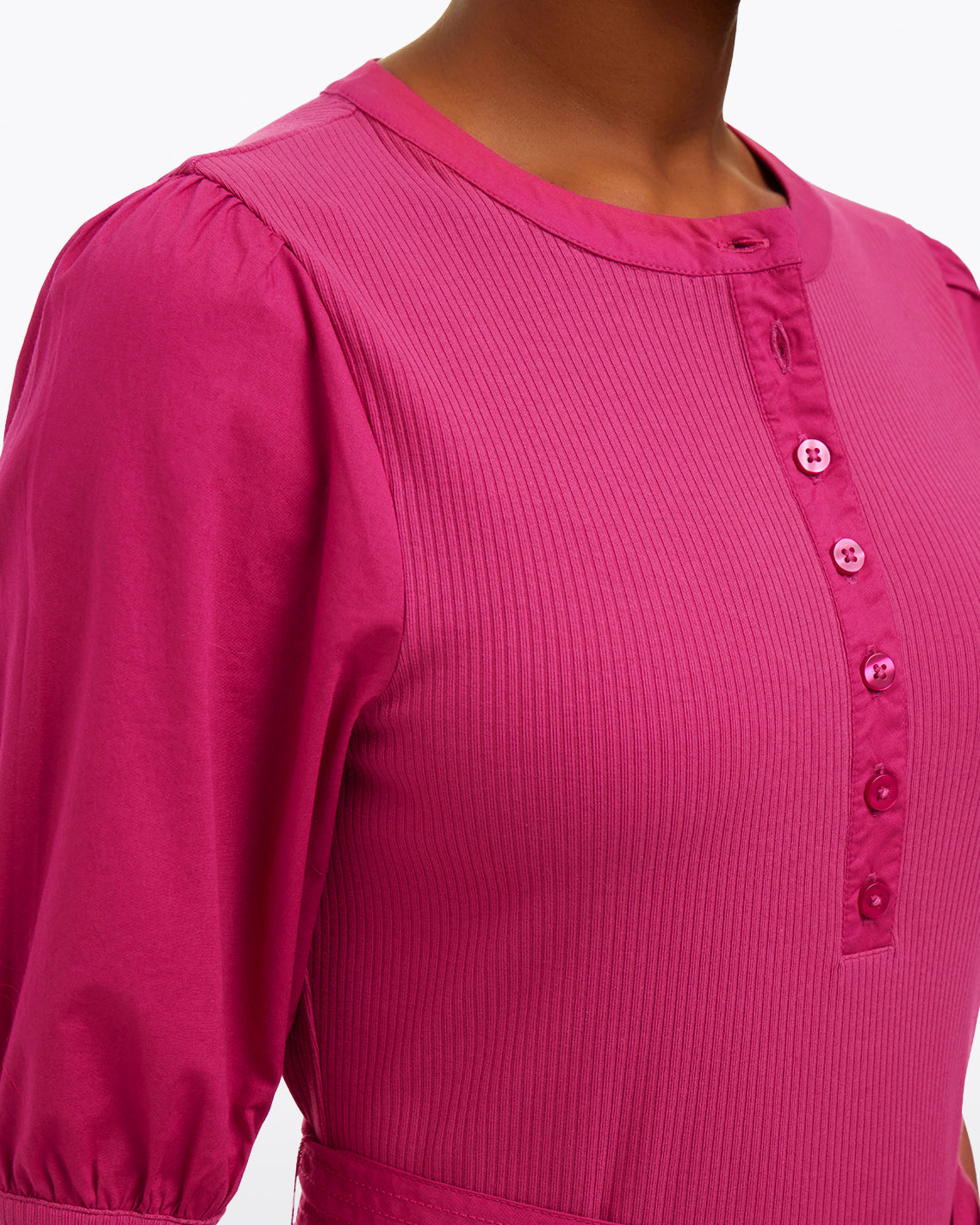Celeste Mixed Media Dress in Raspberry Pink | Draper James Discount