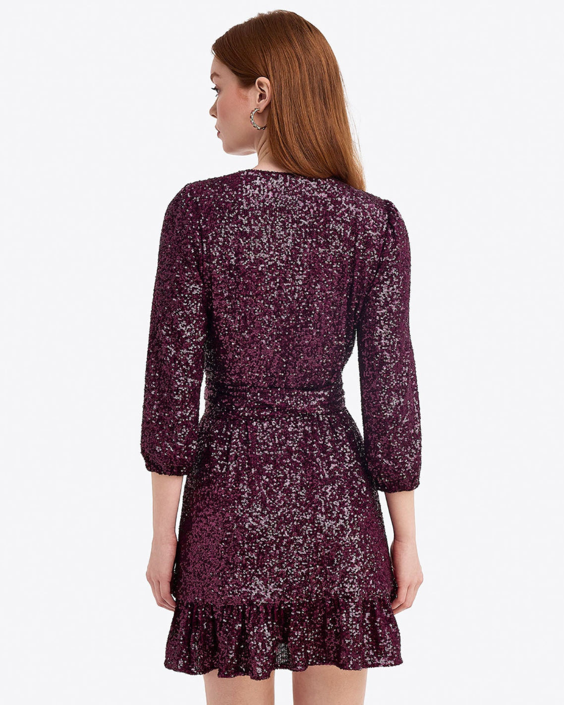 Jordan Long-Sleeve Wrap Dress in Sequins | Draper James Value