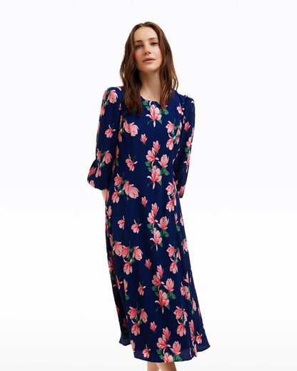 Matilda Crewneck Midi Dress in Magnolia Buds | Draper James Trusted