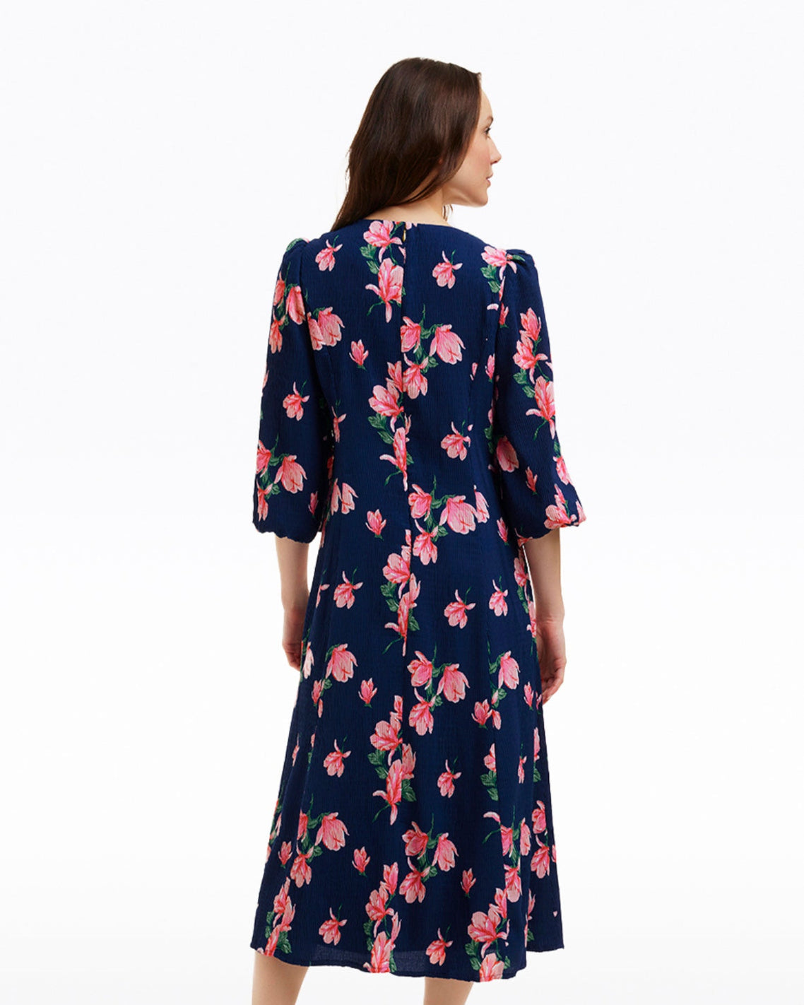 Matilda Crewneck Midi Dress in Magnolia Buds | Draper James Trusted