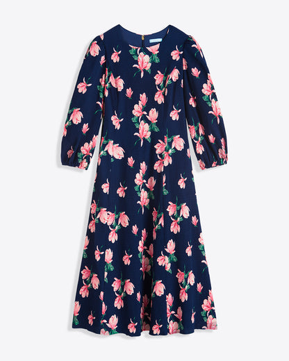 Matilda Crewneck Midi Dress in Magnolia Buds | Draper James Trusted