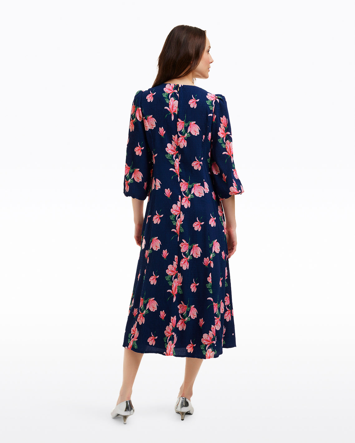 Matilda Crewneck Midi Dress in Magnolia Buds | Draper James Trusted