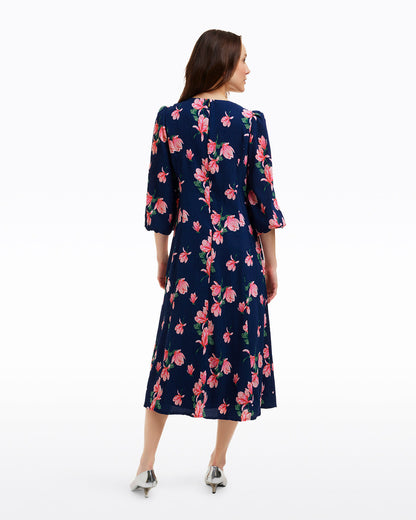 Matilda Crewneck Midi Dress in Magnolia Buds | Draper James Trusted