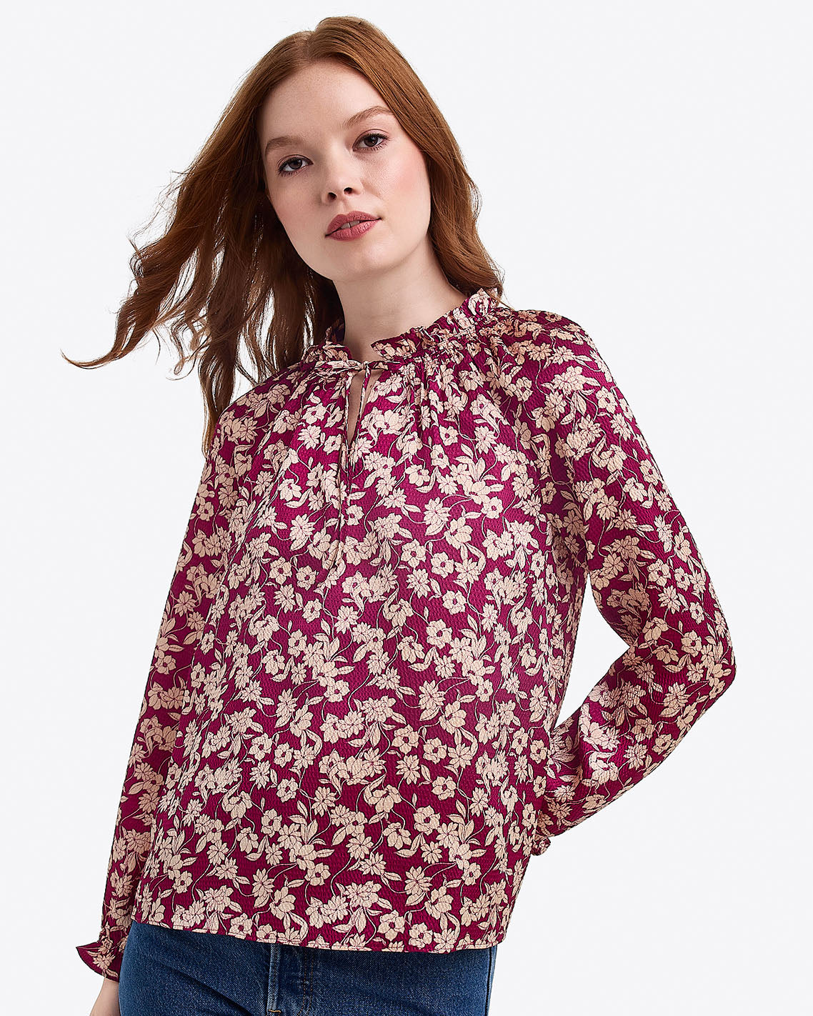 Long Sleeve Top in Hammered Satin | Draper James Exclusive