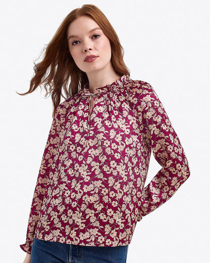 Long Sleeve Top in Hammered Satin | Draper James Exclusive