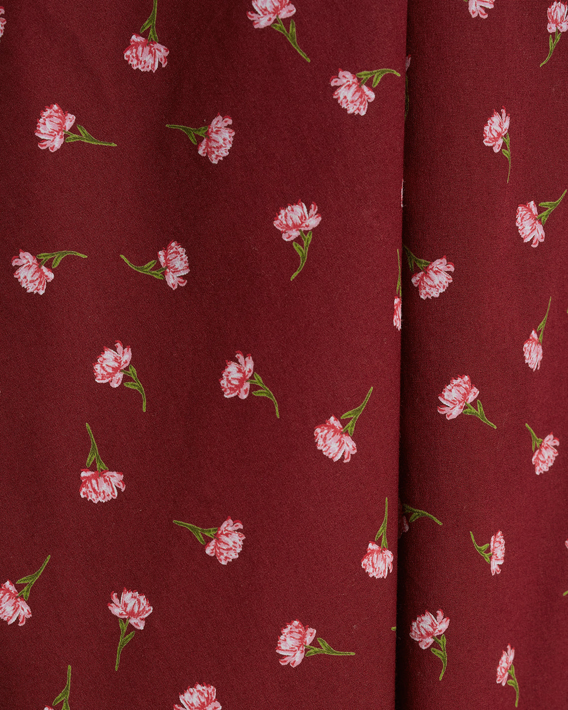 Long-Sleeve Button Down in Burgundy Buds | Draper James Essential