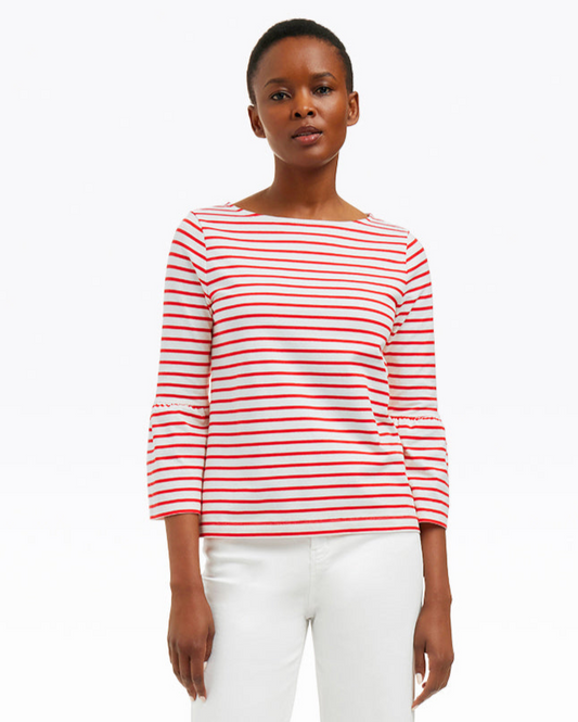 Corey Bell Sleeve Top in Red Mariner Stripe | Draper James Customer Favorite