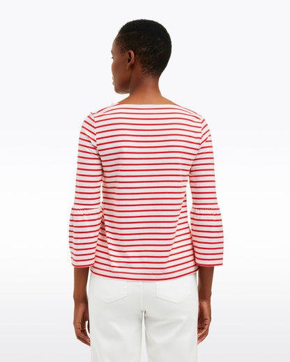 Corey Bell Sleeve Top in Red Mariner Stripe | Draper James Customer Favorite